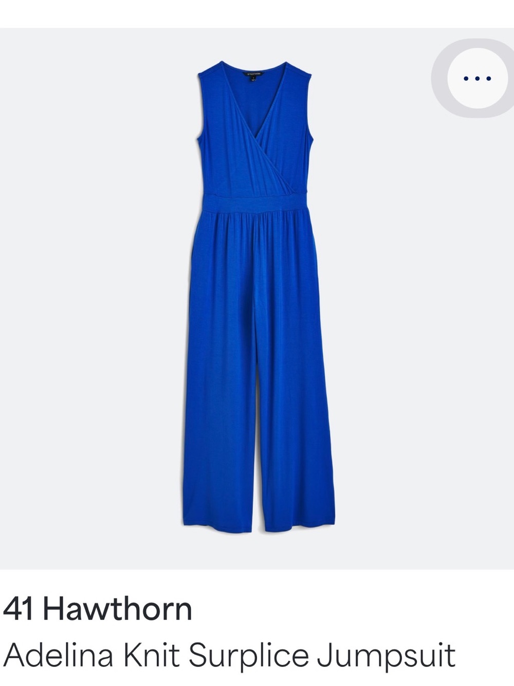41 Hawthorn Sleeveless Surplice Wide-Leg Jumpsuit - Cobalt
